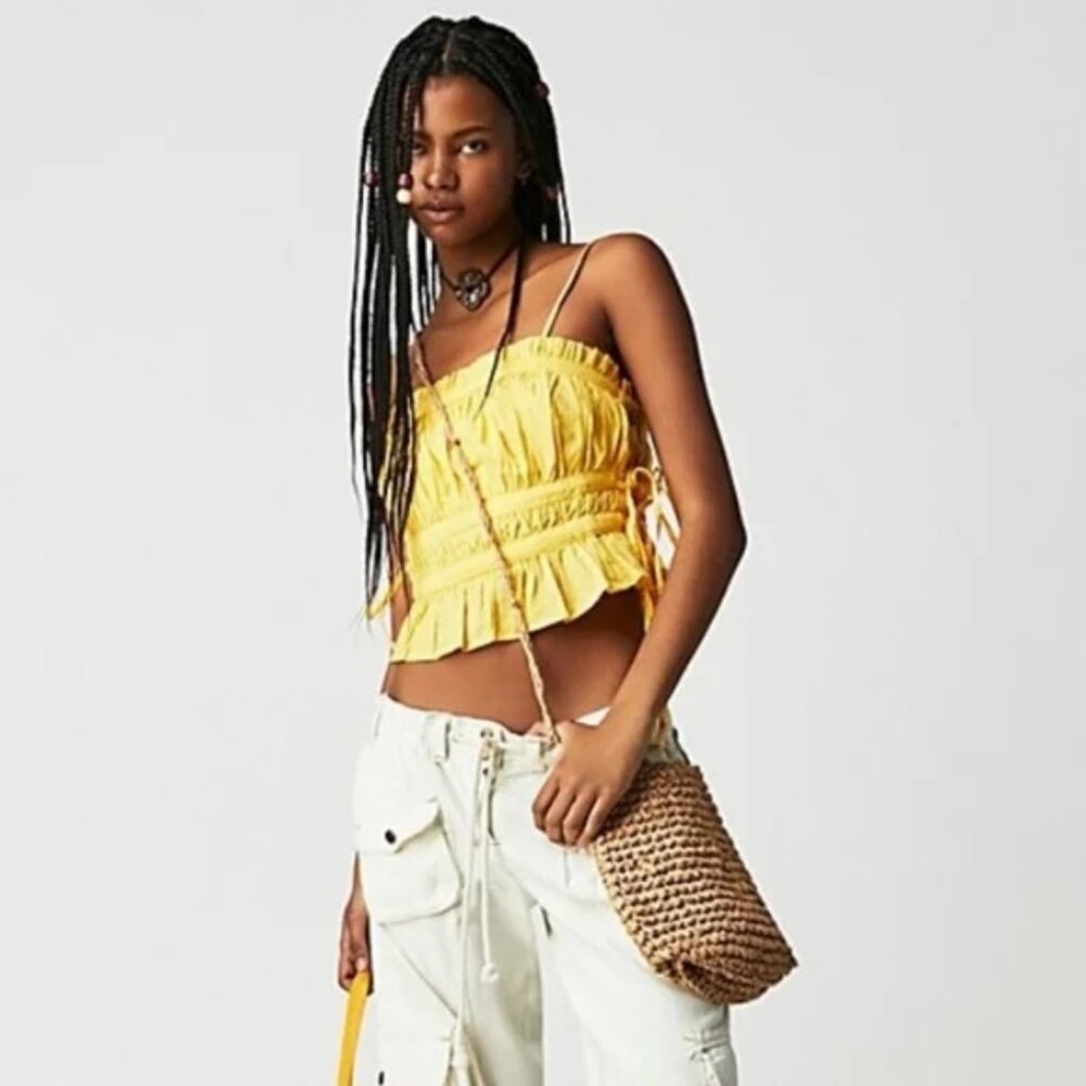 Free People Yellow Boho Top